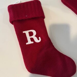 Target Red Knit Christmas Stocking with White Initial